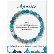 Natural Apatite Beaded Stretch Bracelets, Round, 7-1/2x1/4 inch(19x0.8cm)(PW-WG7FE75-03)