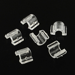 Plastic Base Buckles, Hair Findings, for DIY Hair Tie Accessories, Clear, 12x9x6mm(X-FIND-R011-01)