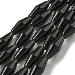 Natural Obsidian Beads Strands, Bicone, 14~15x6mm, Hole: 1mm, about 25~26pcs/strand, 14.57~15.16''(37~38.5cm)(G-A223-A03-01)