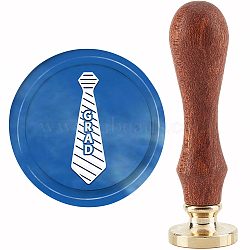 Brass Wax Seal Stamp with Handle, for DIY Scrapbooking, Tie Pattern, 3.5x1.18 inch(8.9x3cm)(AJEW-WH0184-0826)