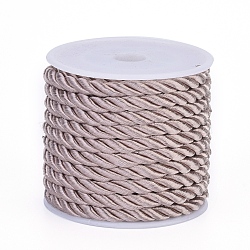 Polyester Cord, Twisted Cord, Rosy Brown, 5mm, about 4.37 yards(4m)/roll(OCOR-L041-5mm-19)