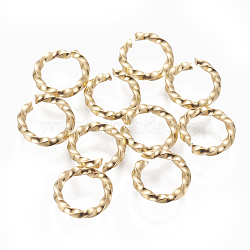 304 Stainless Steel Twisted Jump Rings, Open Jump Rings, Golden, 7.5~8x1.5mm, Inner Diameter: 5.5mm(STAS-L233-008B-G)