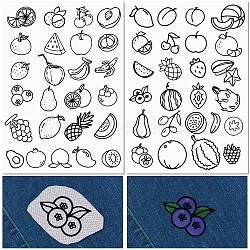 PVA Water-soluble Embroidery Aid Drawing Sketch, Rectangle, Fruit, 297x210mmm, 2pcs/set(DIY-WH0514-004)