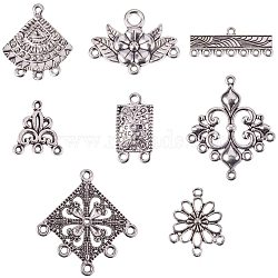 Tibetan Style Chandelier Component Links, Mixed Shapes, Antique Silver, 8.2x8.2x2.7cm(TIBE-PH0004-58)