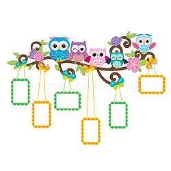 PVC Wall Stickers, Wall Decoration, Owl, 390x980mm, 2 sheets/set(DIY-WH0228-1047)