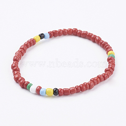 Glass Seed Beads Stretch Bracelets, Red, 2-1/4 inch(56mm)
(BJEW-JB03435-06)
