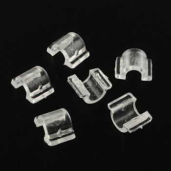 Plastic Base Buckles, Hair Findings, for DIY Hair Tie Accessories, Clear, 12x9x6mm