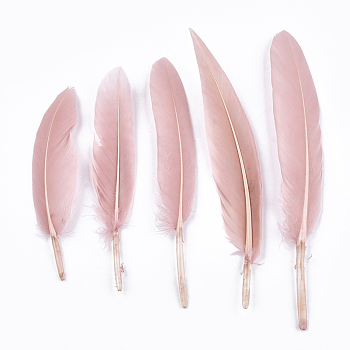 Goose Feather Costume Accessories, Dyed, Dark Salmon, 105~157x16~22mm, about 500pcs/bag