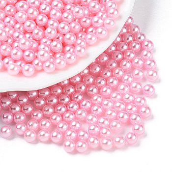 Imitation Pearl Acrylic Beads, No Hole, Round, Pink, 8mm, about 2000pcs/bag