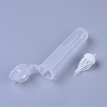 Transparent Disposable Plastic Centrifuge Tube, with DIY Crystal Epoxy Resin Material Ocean Filling, Jellyfish, White, Tube: 52.5x13.5x19.5mm, Jellyfish: 22.5x10.5mm