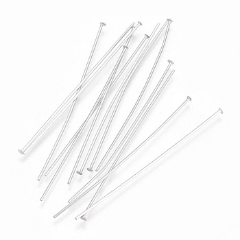 304 Stainless Steel Flat Head Pins, Stainless Steel Color, 50x0.7mm, 21 Gauge, Head: 1.5mm, 500pcs/bag