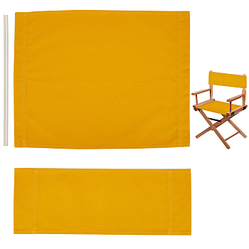 Cloth Chair Replacement, with 2 Wood Sticks, for Director Chair, Makeup Chair Seat and Back, Gold, 195~420x530x5~6mm