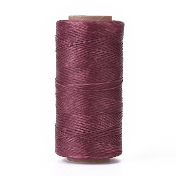 Waxed Polyester Cord, Micro Macrame Cord, Waxed Sewing Thread, Flat, Medium Violet Red, 0.8mm, about 284.33 yards(260m)/roll