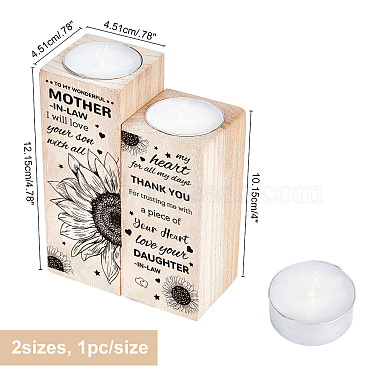 SUPERDANT Wooden Candle Holder and Candles Set(AJEW-SD0001-13A)-2