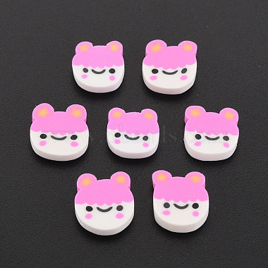 Hot Pink Frog Polymer Clay Cabochons