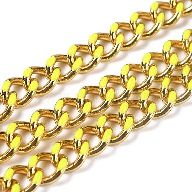 Yellow Brass+Enamel Curb Chains Chain