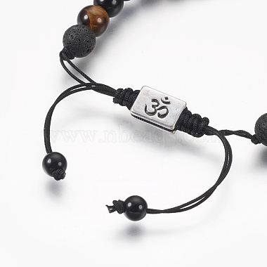 Natural Mixed Gemstone Braided Bead Bracelets(BJEW-G607-03)-3