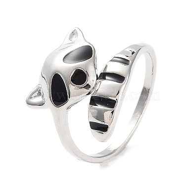 эмалированное открытое кольцо-манжета с изображением енота(PW23031603738)-3