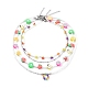 Beaded Necklaces & 304 Stainless Steel Satellite Chain Necklace Sets(NJEW-JN03459)-1