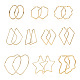 10 Pairs 10 Styles 201 & 304 Stainless Steel Big Hoop Earrings(EJEW-PJ0001-01)-2