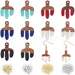 DIY Dangle Cactus Earring Making Kits, 1 Box 12Pcs Resin & Walnut Wood Pendants, 60Pcs Iron Earring Hooks, 100Pcs Jump Rings, Mixed Color, 25x16.5x3mm, Hole: 2mm, 6 style, 2pcs/style, 12pcs(DIY-OC0005-99)