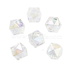 UV Plating Opaque Acrylic Beads, Christmas Theme, Iridescent Two-tone, Polygon, White, 15x16x16mm, Hole: 3mm(OACR-S142-05C)