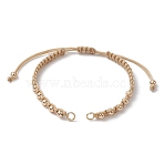 Polyester Braided Bead Bracelet Making, with 304 Stainless Steel Open Jump Rings, BurlyWood, 10-1/4x1/4x1/8 inch(26x0.5x0.4cm)(AJEW-JB01250-03)