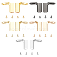 WADORN 5 Pairs 5 Colors Alloy Bag Suspension Clasps, with Screws, Rectangle, Mixed Color, 4.3x1.6x1.7cm, Hole: 2.5mm, Inner Diameter: 0.9x1.2cm, 1 pair/color(FIND-WR0009-71)