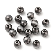 Opaque Acrylic Beads, Round, Gunmetal Plated, 6x5.3mm, Hole: 1.6mm(MACR-M032-11B)