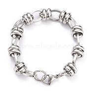 304 Stainless Steel Link Chain Bracelets, with Lobster Claw Clasps, Stainless Steel Color, 7-5/8 inch(19.5cm)(BJEW-Z011-08P)