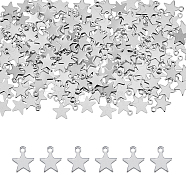 200Pcs 304 Stainless Steel Charms, Star, Stainless Steel Color, 10x8x0.8mm, Hole: 1.4mm(STAS-DC0015-35)