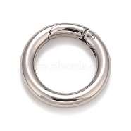 Non-Tarnish 304 Stainless Steel Spring Gate Rings, for Keychain, Stainless Steel Color, 6 Gauge, 24x4mm(STAS-M296-01P-D)