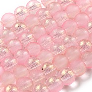 Spray Painted Glass Round Bead Strands, Light Coral, 6mm, Hole: 1.3~1.6mm, about 133pcs/strand, 31.4 inch(DGLA-Q015-6mm-26)
