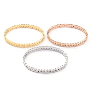 304 Stainless Steel Bangles, Leaf, Textured, Mixed Color, Inner Diameter: 2-3/8x1-7/8 inch(6.05x4.95cm)(BJEW-O184-21)
