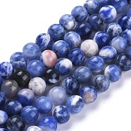 Natural Sodalite Beads Strands, Round, 8.5mm, Hole: 1.2mm, about 46pcs/Strand, 15.55 inches(39.5cm)(G-K410-02-8mm)