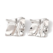 Brass Stud Earrings for Women, Lead Free & Cadmium Free, Platinum, 43x39.5mm(EJEW-Q389-07B-P)