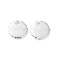 304 Stainless Steel Charms, Stamping Blank Tag, Flat Round, Silver, 7x1mm, Hole: 1.4mm(STAS-L234-081A-S)