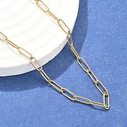 304 Stainless Steel Paperclip Chain Necklace, with Lobster Claw Clasps, Golden, 19.68 inch(50cm)(X-NJEW-M183-04G)