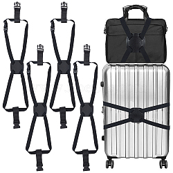 Elastic Adjustable Luggage Straps, Luggage Cases Ratchet Ties, with Plastic Side Release Buckle, Black, 1000x25x2mm(AJEW-WH0165-36)