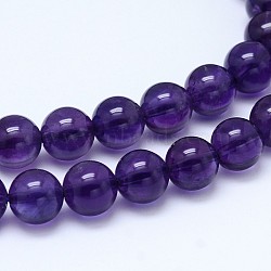 Natural Amethyst Round Bead Strands, Grade AA+, DarkSlate Blue, 6mm, Hole: 1mm, about 64pcs/strand, 15.5 inch(X-G-M212-6mm-04A)