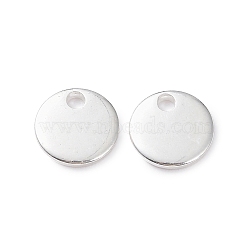 304 Stainless Steel Charms, Stamping Blank Tag, Flat Round, Silver, 7x1mm, Hole: 1.4mm(STAS-L234-081A-S)