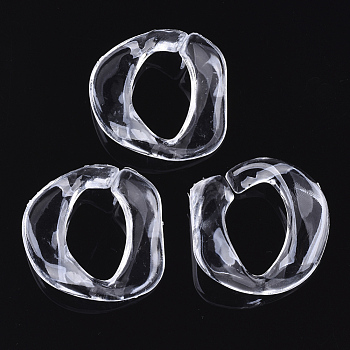 Transparent Acrylic Linking Rings, Quick Link Connectors, for Curb Chains Making, Twist, Clear, 40x45.5x5.5mm, Inner Diameter: 25.5x15.5mm, about 92pcs/500g