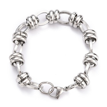 304 Stainless Steel Link Chain Bracelets, with Lobster Claw Clasps, Stainless Steel Color, 7-5/8 inch(19.5cm)