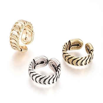 Adjustable Brass Rings, Long-Lasting Plated, Textured, Mixed Color, Size 6, 16mm