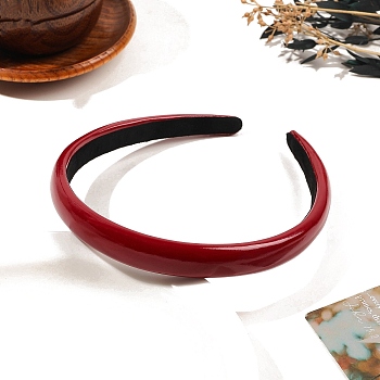 PU Imitation Leather Hair Bands, Hair Accessories for Women Girls, FireBrick, 120x20mm