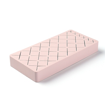 Makeup Silicone Storage Box, for Lip Stick Nail Polish, Brushes Eyebrow Pencil and Mascara etc, Rectangle, Pink, 190x90x24mm