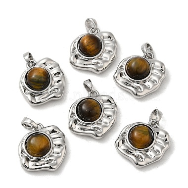 Real Platinum Plated Others Tiger Eye Pendants