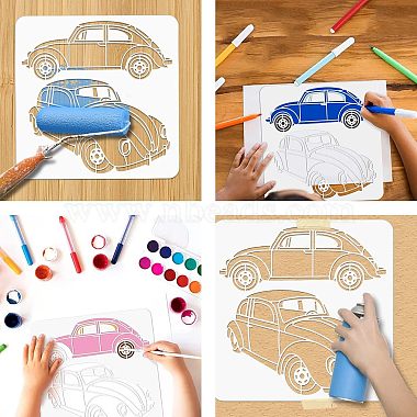 2Pcs 2 Styles PET Hollow Out Drawing Painting Stencils(DIY-WH0416-0011)-3