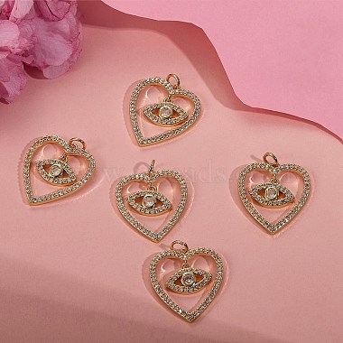 5Pcs Brass Micro Pave Clear Cubic Zirconia Pendants(ZIRC-SZ0002-42)-4