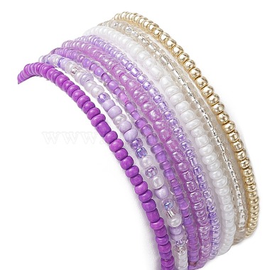 8Pcs 8 Color Glass Seed Beaded Stretch Bracelets Set for Women(BJEW-JB09661-03)-3